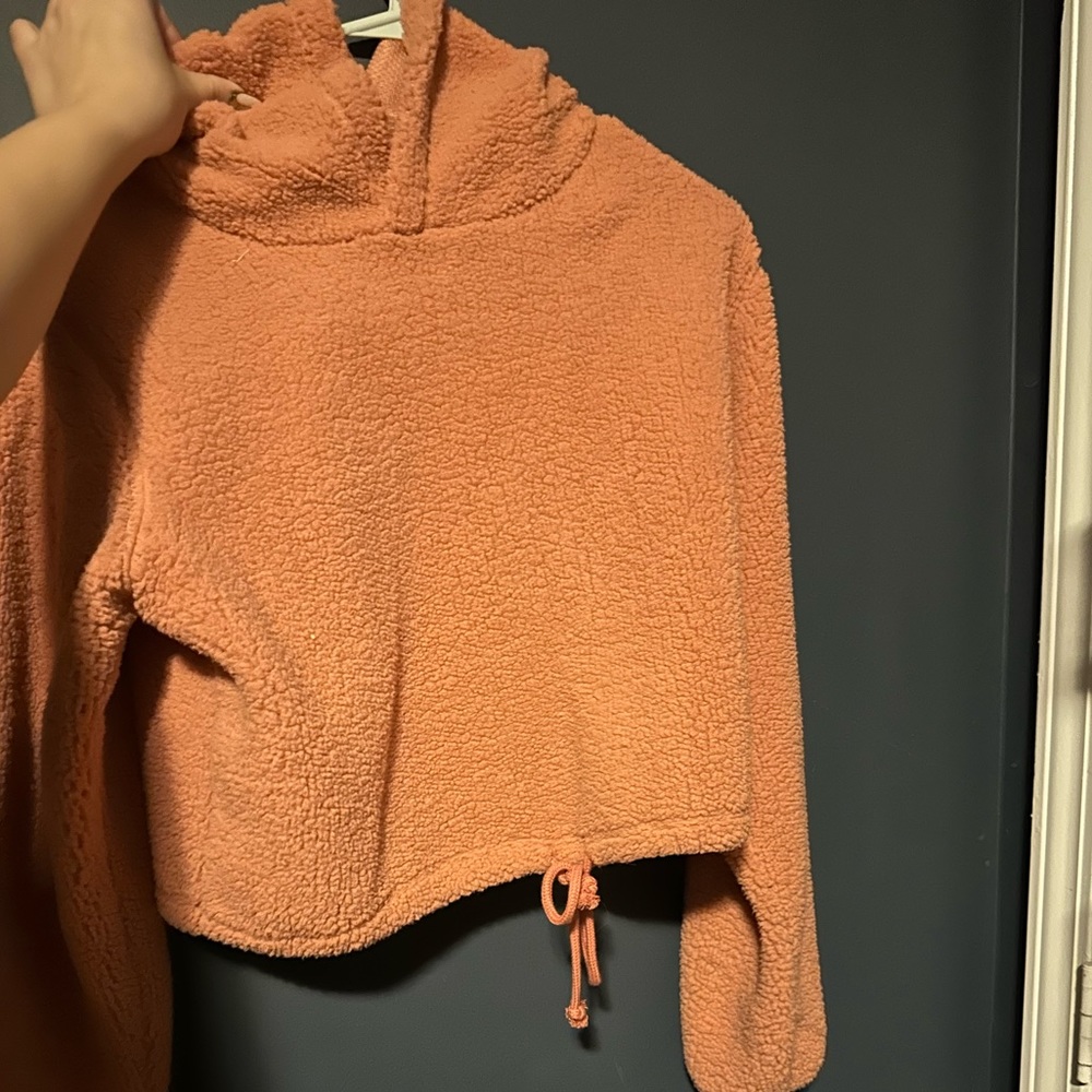 Wild Fable Orange Teddy Bear Crop Hoodie!